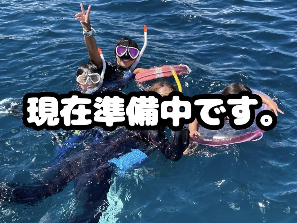石垣島の青い海でシュノーケリングツアーを楽しむ家族